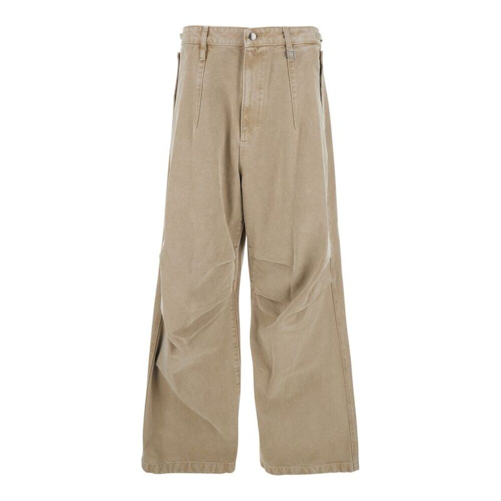 Wooyoungmi Men Beige Pants With Belt Loops In Cotton Man